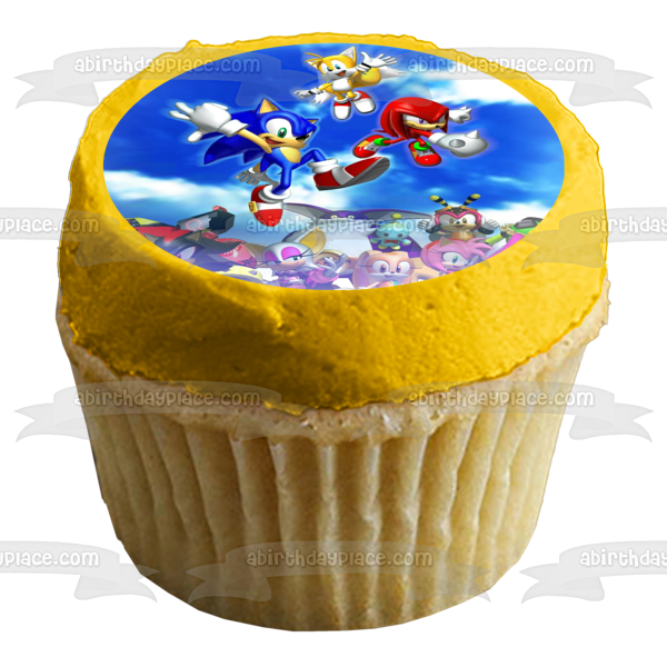 Sonic the Hedgehog Videojuego Tails Knuckles Amy Rose Sega Imagen comestible para decoración de tarta ABPID09208 