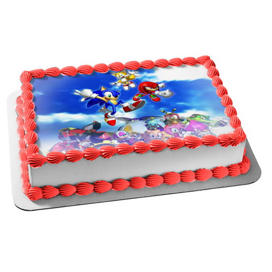 Sonic the Hedgehog Videojuego Tails Knuckles Amy Rose Sega Imagen comestible para decoración de tarta ABPID09208 