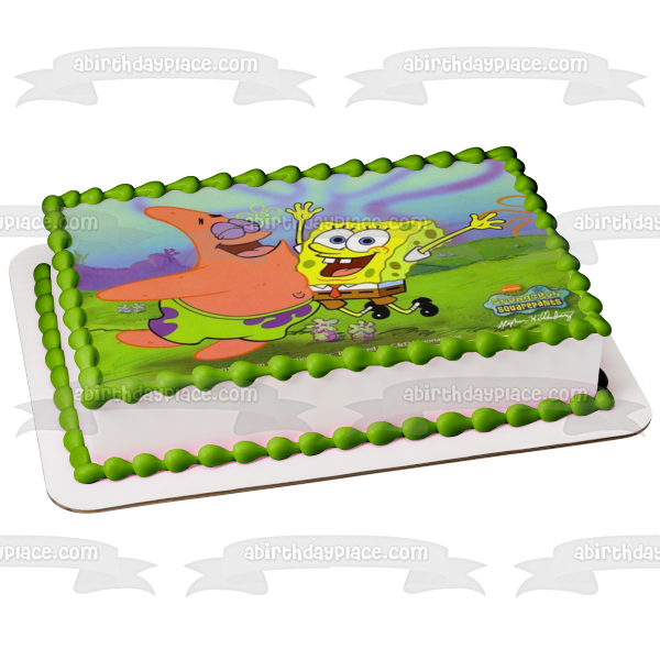 Bob Esponja Pantalones Cuadrados Bob Esponja Pantalones Cuadrados Patrick Pecho Bump Adorno comestible para tarta Imagen ABPID09211 