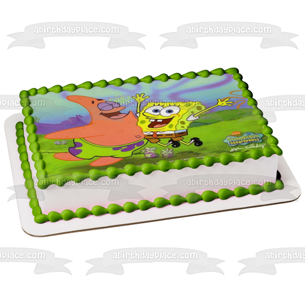 SpongeBob SquarePants Sponge Bob Square Pants Patrick Chest Bump Edible Cake Topper Image ABPID09211