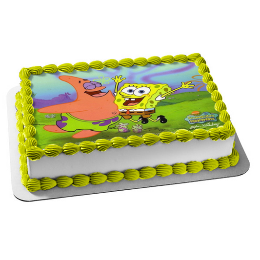 Bob Esponja Pantalones Cuadrados Bob Esponja Pantalones Cuadrados Patrick Pecho Bump Adorno comestible para tarta Imagen ABPID09211 