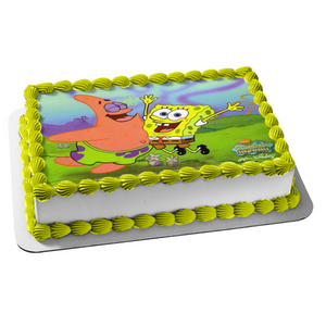 SpongeBob SquarePants Sponge Bob Square Pants Patrick Chest Bump Edible Cake Topper Image ABPID09211