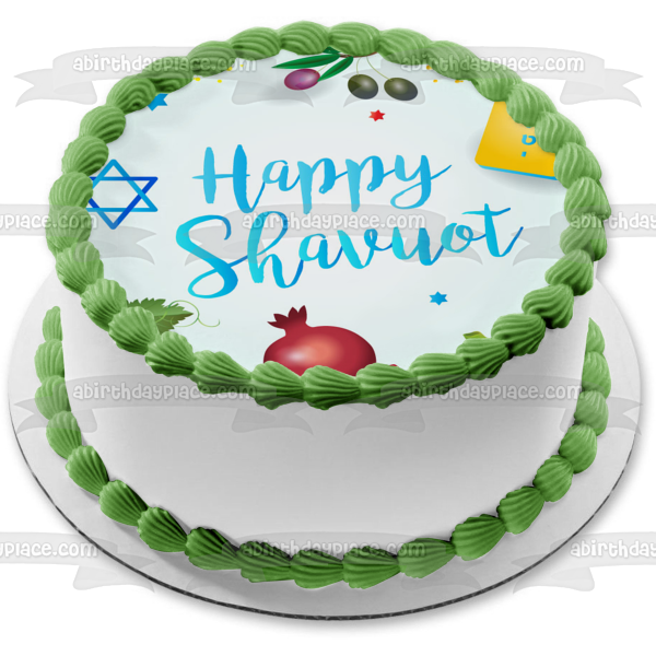 Decoración comestible para tarta con frutas de la estrella de David de Shavuot, imagen ABPID53821 