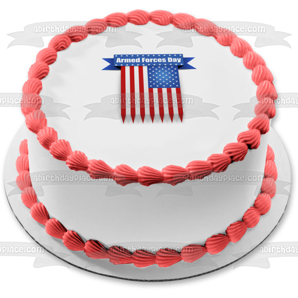 Armed Forces Day American Flag Edible Cake Topper Image ABPID53835