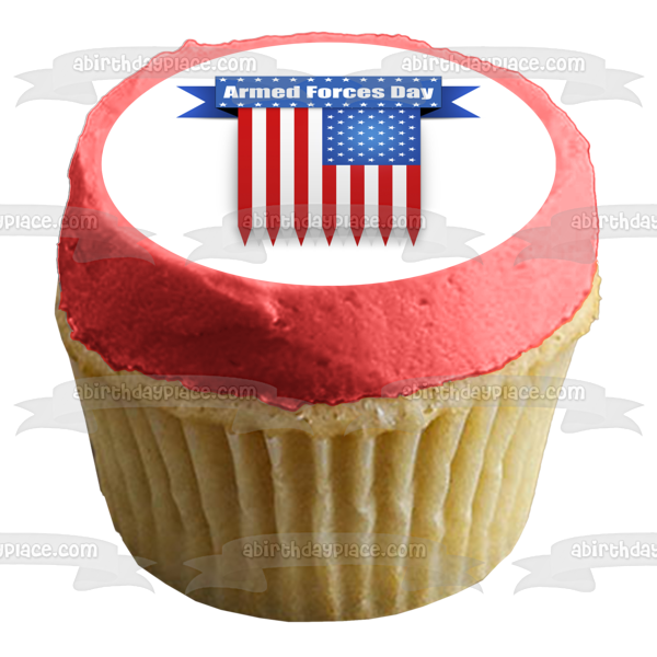 Armed Forces Day American Flag Edible Cake Topper Image ABPID53835