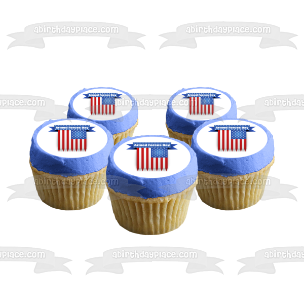 Armed Forces Day American Flag Edible Cake Topper Image ABPID53835