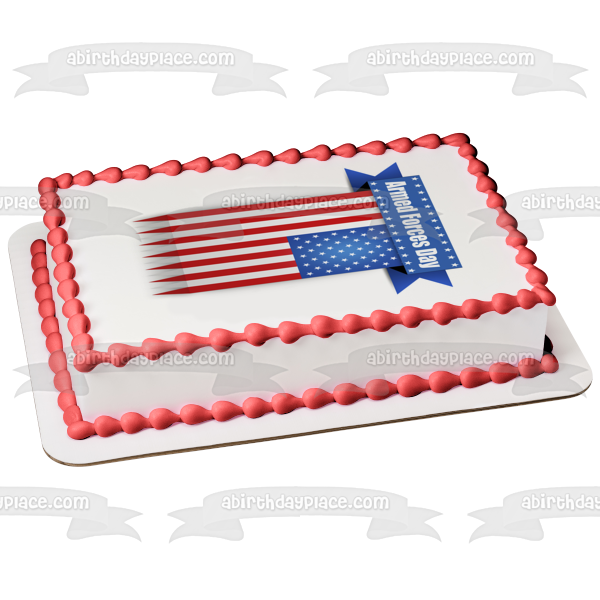 Armed Forces Day American Flag Edible Cake Topper Image ABPID53835