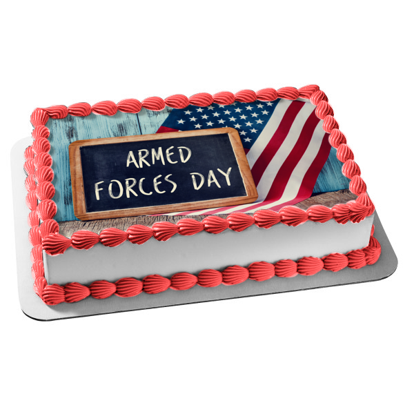 Armed Forces Day American Flag Edible Cake Topper Image ABPID53836