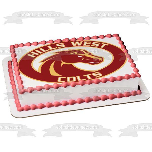 Imagen comestible para decoración de tarta con el logotipo de Half Hollow Hills West Colts ABPID09820 