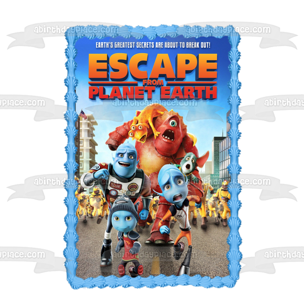 Escape from Planet Earth Scorch Gary Lena Kip Movie Poster Edible Cake Topper Image ABPID53838