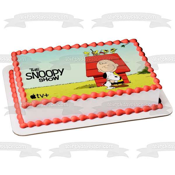 Imagen de decoración comestible para tarta de El show de Snoopy, Charlie Brown, Woodstock, ABPID53874 