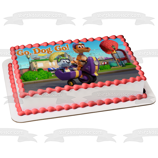 Go, Dog. Go! Tag Barker Scooch Booch Edible Cake Topper Image ABPID53878