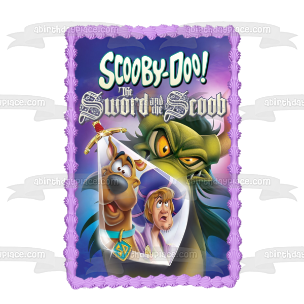 Scooby-Doo! The Sword and the Scoob Shaggy Green Dragon Edible Cake Topper Image ABPID53912