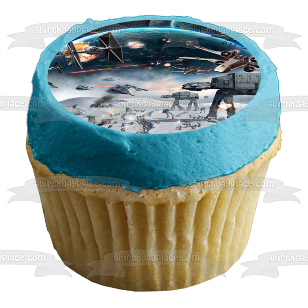 Imagen de decoración comestible para tarta de Star Wars, escena de batalla, X-Wing Starfighter, ABPID09234 