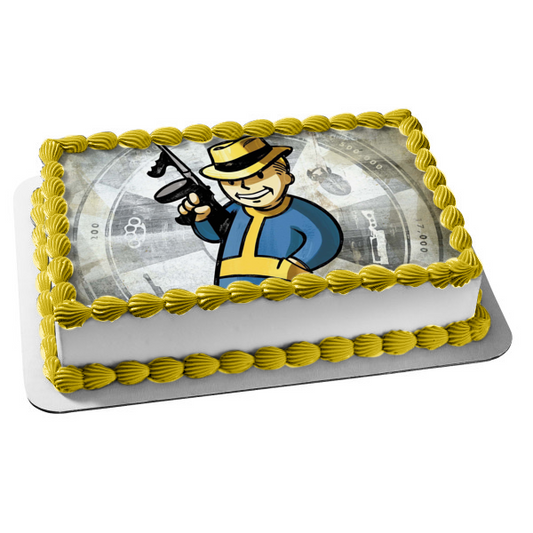 Imagen comestible para decoración de tarta de Fallout 3 Vault Boy Gun ABPID09860 