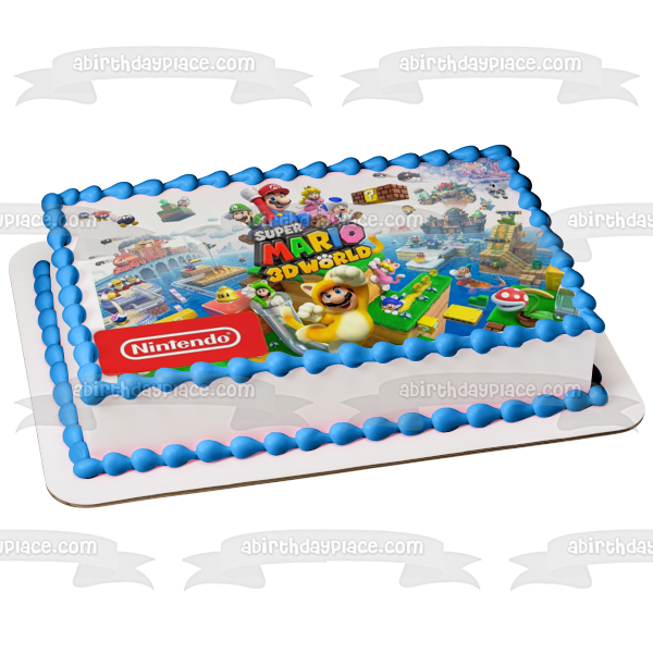 Super Mario 3D World Luigi Toad Princess Peach Edible Cake Topper Imag – A  Birthday Place