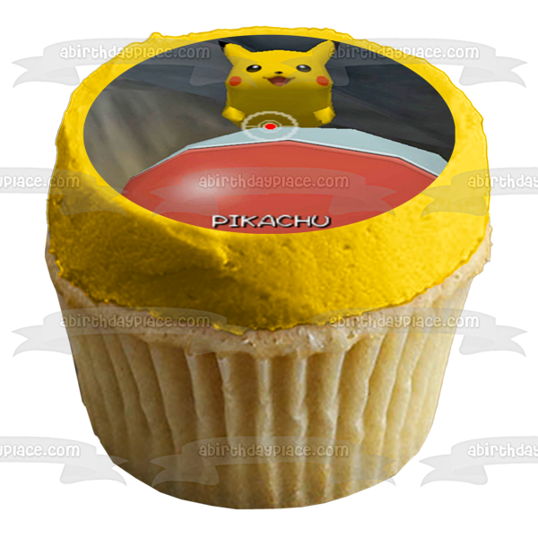 Pokemon Snap Pikachu Poke Ball Edible Cake Topper Image ABPID53957