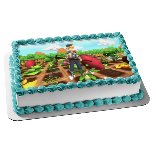 Rune Factory 5 Ares Gardening Edible Cake Topper Image ABPID53967