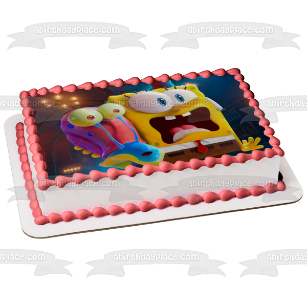 The SpongeBob Movie: Sponge on the Run SpongeBob Gary Edible Cake Topper Image ABPID54006