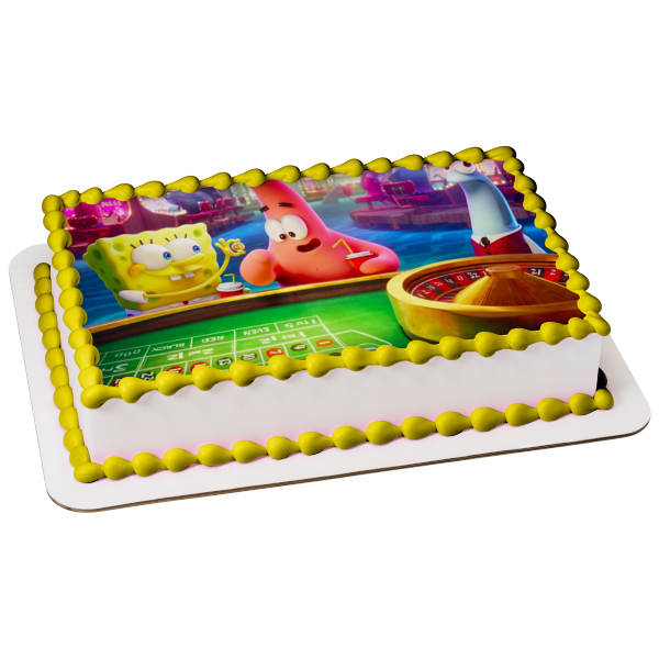 The Spongebob Movie: Sponge on the Run Spongebob and Patrick at Casino Edible Cake Topper Image ABPID54008