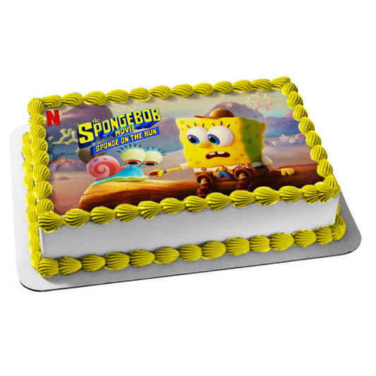 The Spongebob Movie: Sponge on the Run Spogebob and Gary Edible Cake Topper Image ABPID54013