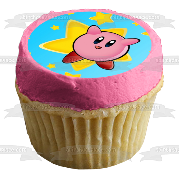 Kirby Super Star Videojuego Nintendo Edible Cake Topper Imagen ABPID09244 