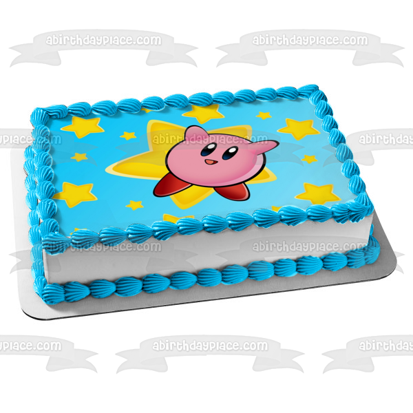 Kirby Super Star Videojuego Nintendo Edible Cake Topper Imagen ABPID09244 