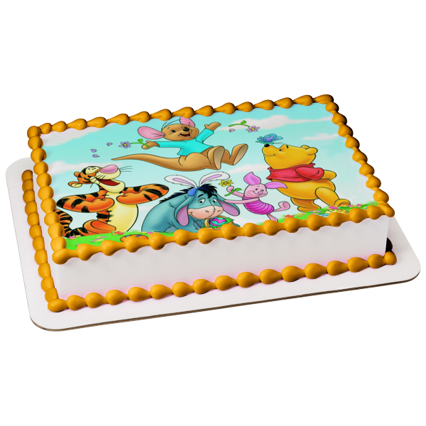 Disney Winnie the Pooh Pooh Bear Tigger Piglet Eeyore Roo Edible Cake Topper Image ABPID09245