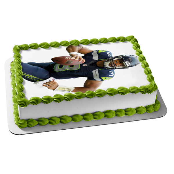 Seattle Seahawks NFL Russel Wilson - Decoración comestible para tarta de fútbol, ​​imagen ABPID09945 