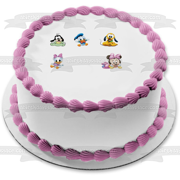 Disney Babies Goofy Plutón Pato Donald Daisy Duck Minnie Mouse Adorno comestible para tarta Imagen ABPID09998 