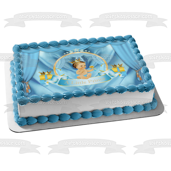 A Little Prince Baby Shower Baby Boy Gold Crown Presents Rattle Opera – A  Birthday Place