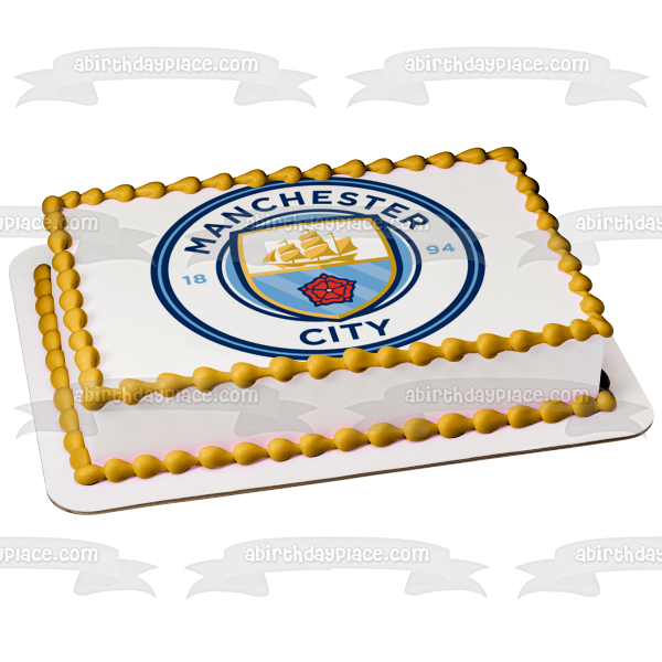 Manchester City Football Club Logo Soccer Edible Cake Topper Image ABPID21850