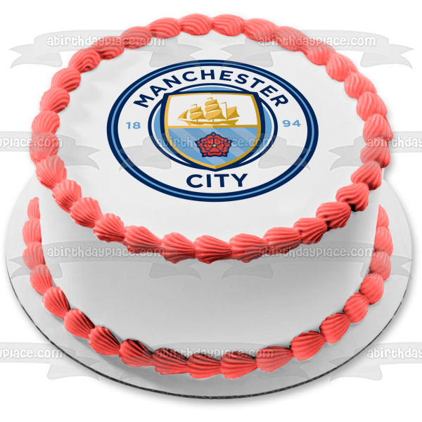 Manchester City Football Club Logo Soccer Edible Cake Topper Image ABPID21850