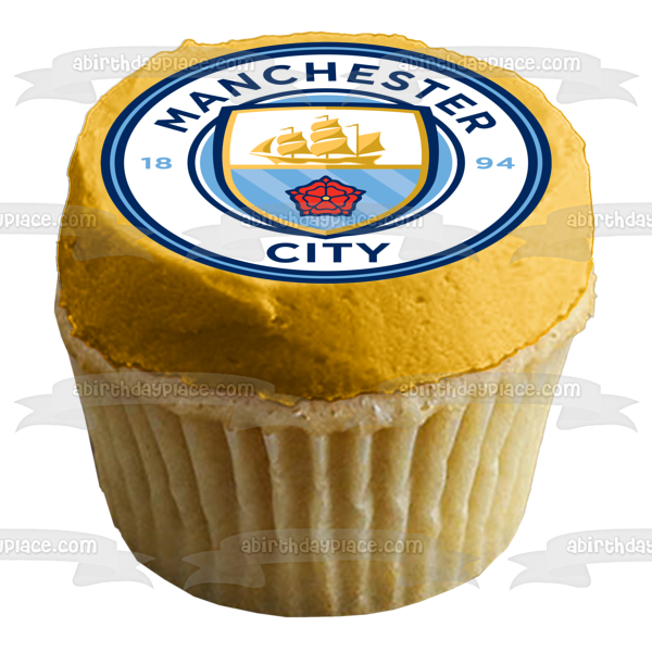 Manchester City Football Club Logo Soccer Edible Cake Topper Image ABPID21850