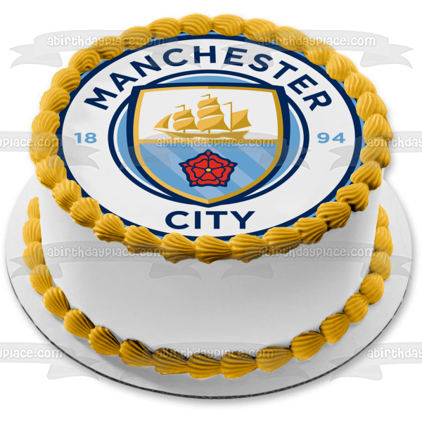 Manchester City Football Club Logo Soccer Edible Cake Topper Image ABPID21850