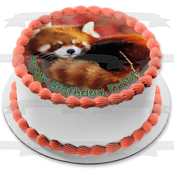 Imagen comestible para decoración de tarta con panda rojo en un árbol ABPID49650 