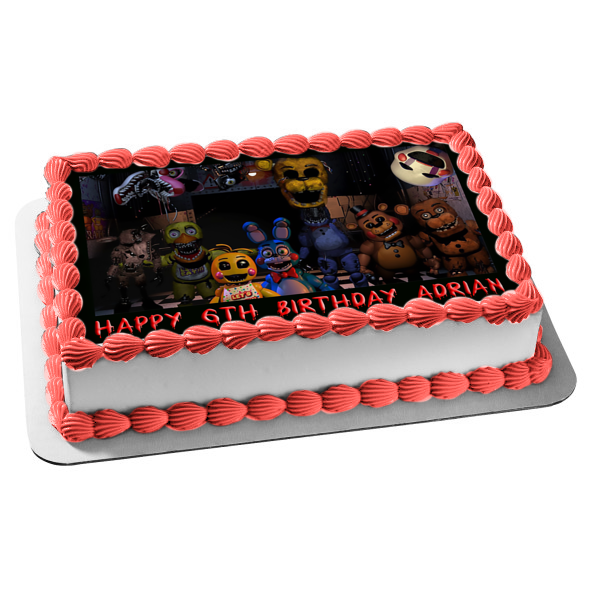 Five nights at Freddy's FNaF 3 party edible cake image topper frosting  sheet