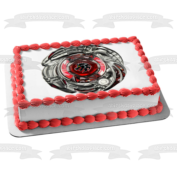 Adorno comestible para tarta Beyblade Shogun Steel Dark Knight Dragoon Imagen ABPID51131 