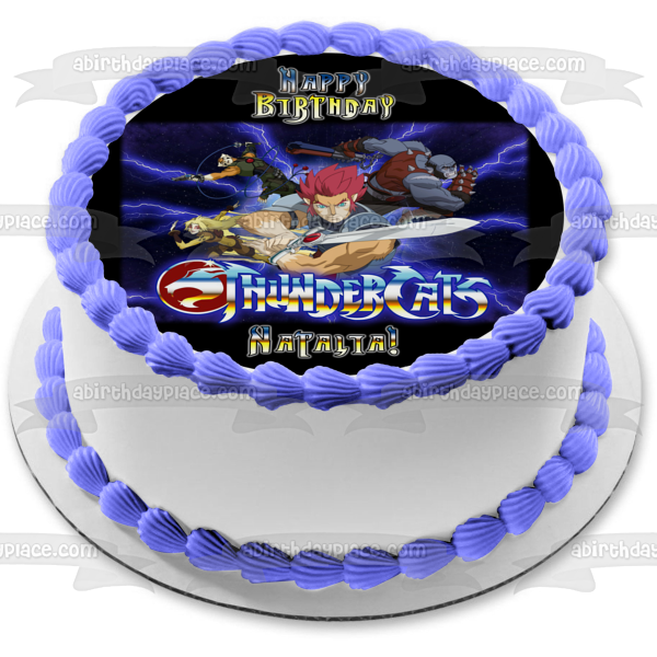 Thundercats Lion-O Cheetara Panthro Tygra Happy Birthday Your Personalized Name Edible Cake Topper Image ABPID52999