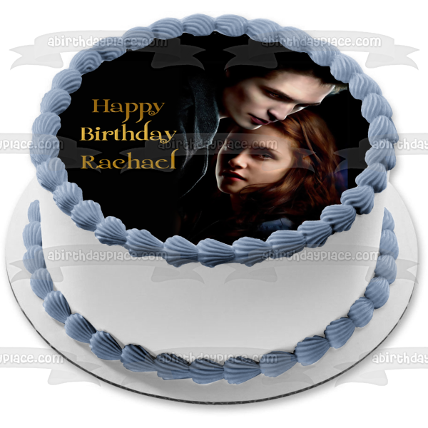 Crepúsculo Bella Swan Edward Cullen Vampiros con fondo negro Imagen comestible para decoración de tarta ABPID01324 