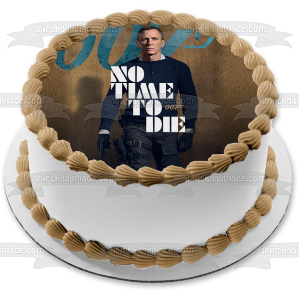 James Bond 007 No Time to Die Movie Poster Edible Cake Topper Image ABPID50886