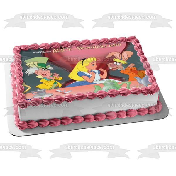 Happy Birthday Alice in Wonderland Cake Topper - Alice-in