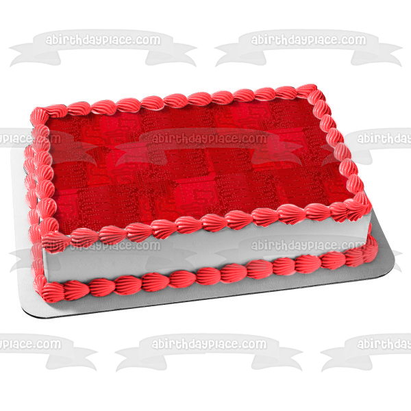 Red Woven Background Edible Cake Topper Image ABPID10098