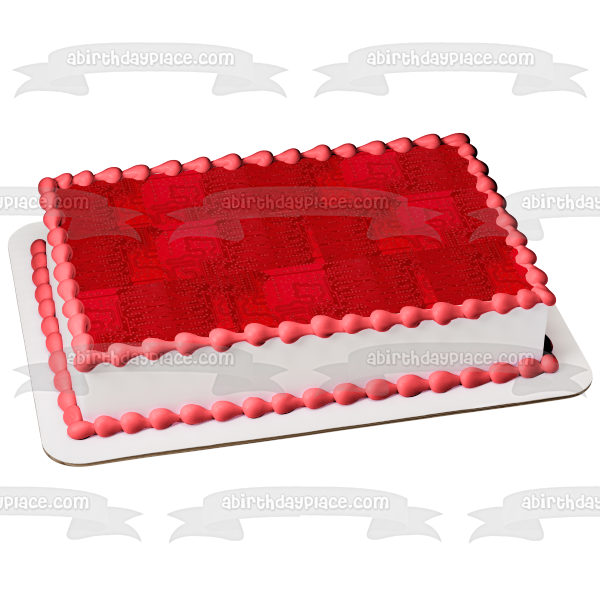 Red Woven Background Edible Cake Topper Image ABPID10098