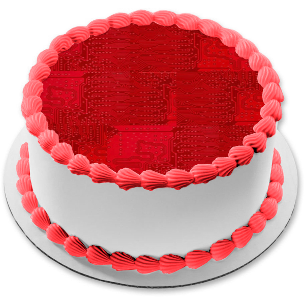 Red Woven Background Edible Cake Topper Image ABPID10098