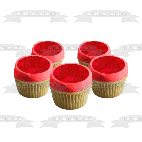 Red Woven Background Edible Cake Topper Image ABPID10098