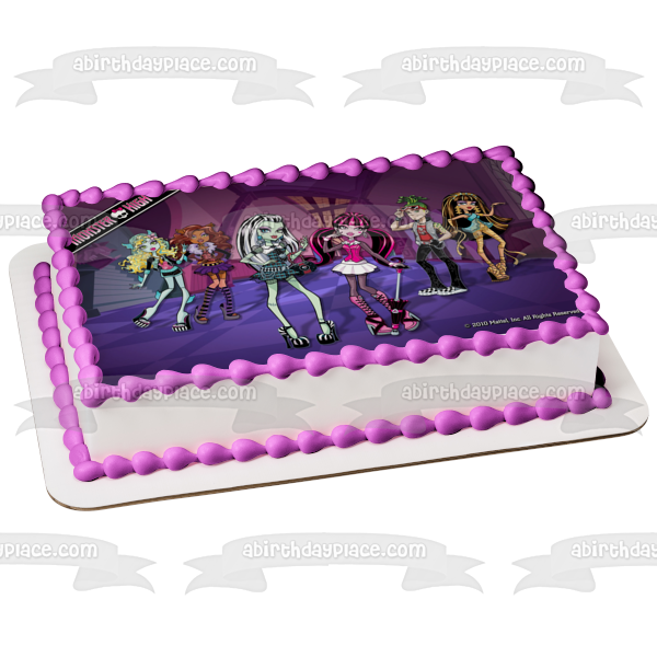 Mattel Monster High Frankie Stein Draculaura Clawdeen Wolf Cleo De Nile Lagoona Azul Adorno comestible para tarta Imagen ABPID09289 