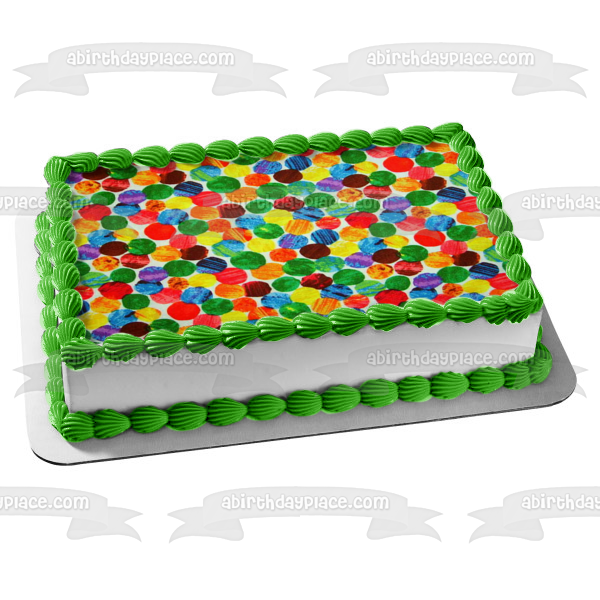 Colorful Dots Pattern Background Edible Cake Topper Image ABPID10099