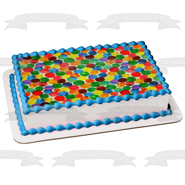 Colorful Dots Pattern Background Edible Cake Topper Image ABPID10099