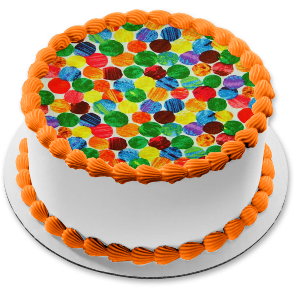 Colorful Dots Pattern Background Edible Cake Topper Image ABPID10099